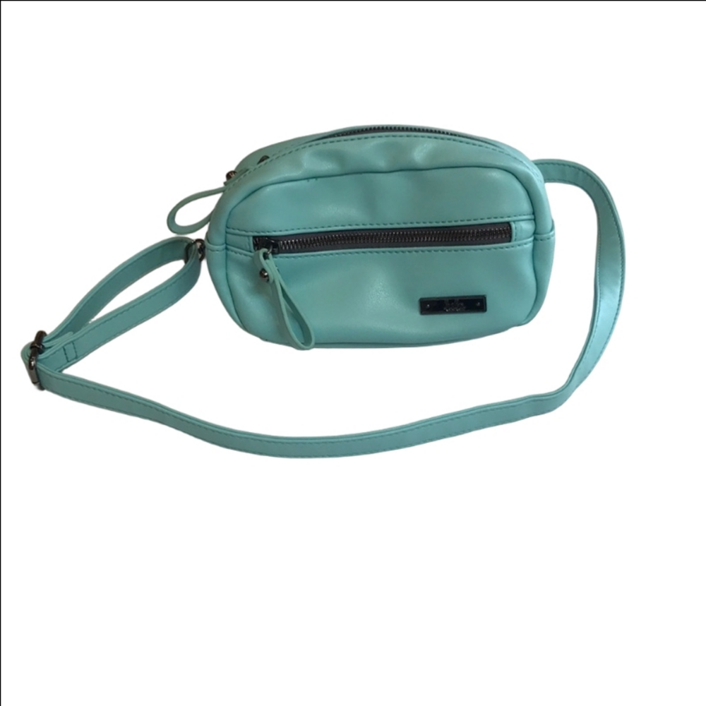 Lula Aqua Blue Mini Waist Belt or Crossbody Bag with Adjustable Strap EUC
